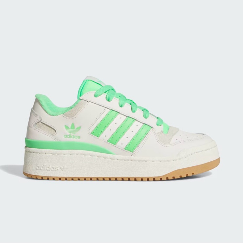 ADIDAS FORUM BOLD STRIPES SHOES White and Green Sneakers size 7 1/2 - Picture 3 of 9